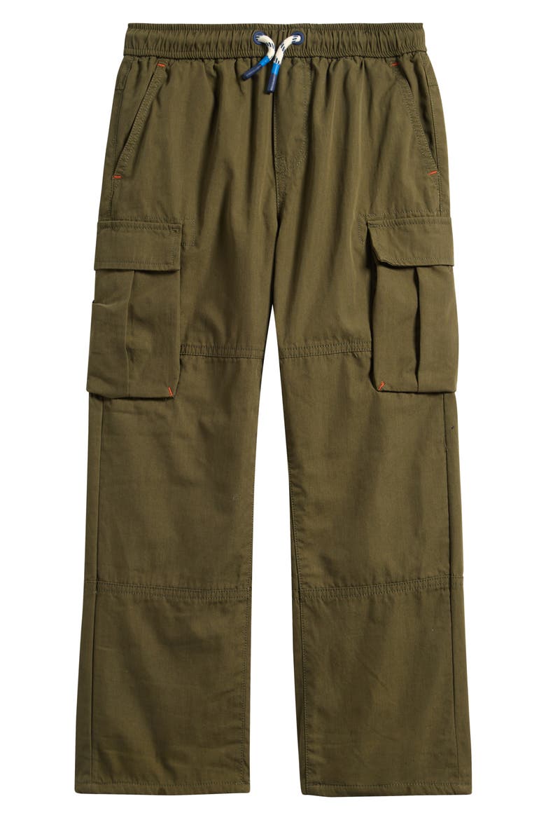 Kids' Adventure Cotton Lined Cargo Pants, Main, color, WOODLAND GREEN