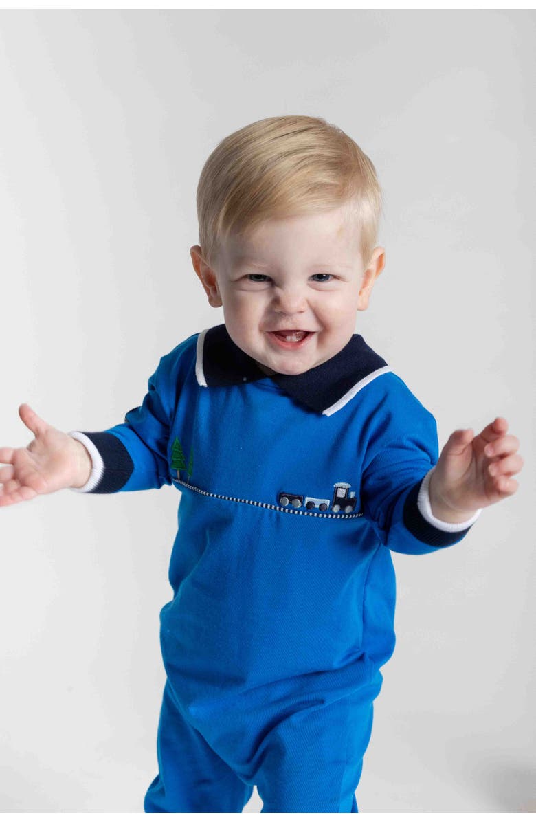 Florence Eiseman Jersey Knit Longall With Train, Alternate, color, Blue