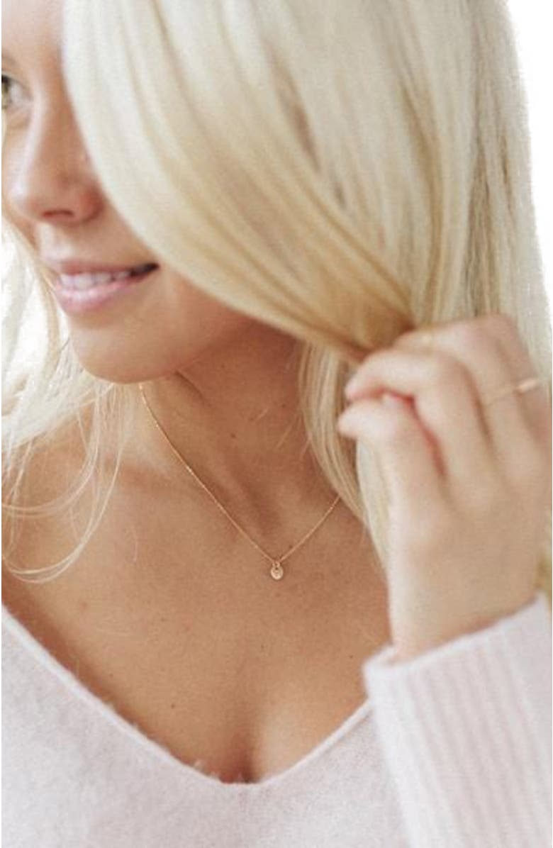 MADE BY MARY Fur Baby Disc Necklace, Alternate, color, Silver