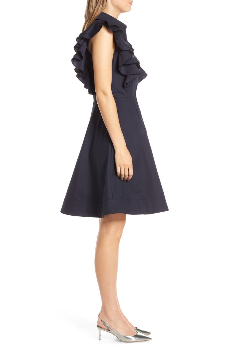 1901 Ruffle Sleeve Fit & Flare Dress, Alternate, color, 