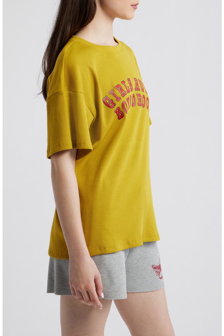Girls Rule Boys Drool Graphic T-Shirt, Alternate, color, YELLOW