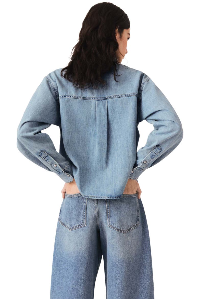 Denim shirt with logo, Alternate, color, Blue