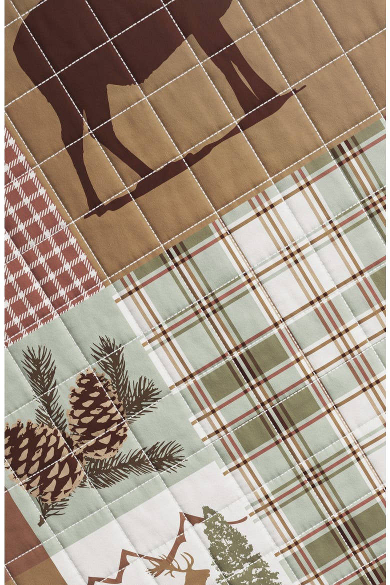 Patchwork 3-Piece Quilt Set, Alternate, color, HEMLOCK GREEN/BROWN