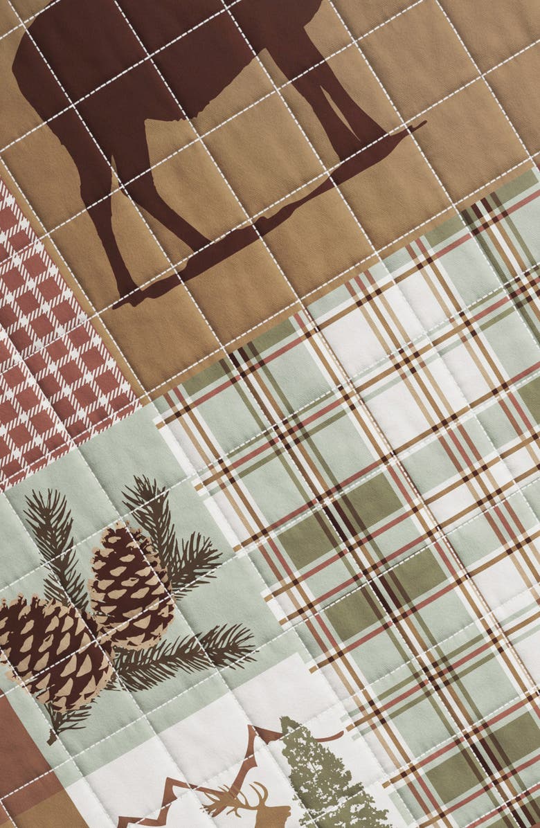 Woven & Weft Patchwork 3-Piece Quilt Set, Alternate, color, Hemlock Green/Brown