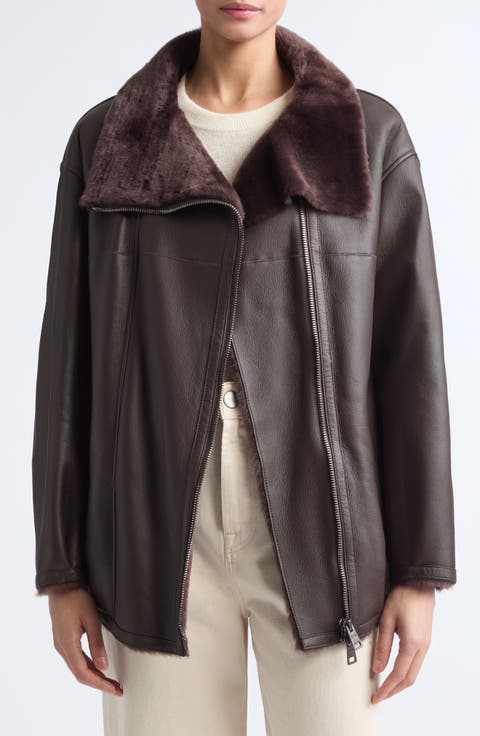 Classic Zip Genuine Shearling Jacket