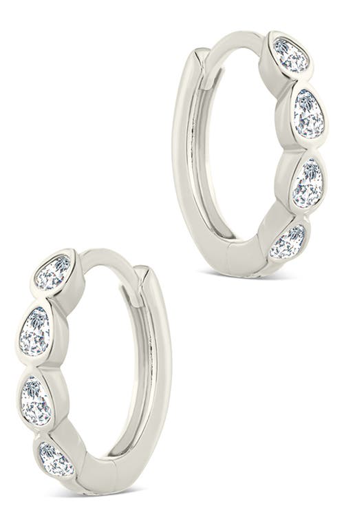 Sterling Forever Irvette Cubic Zirconia Hoop Earrings In Metallic