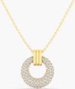 Everlee Domed Pave Circle Lab Diamond Necklace in 14K