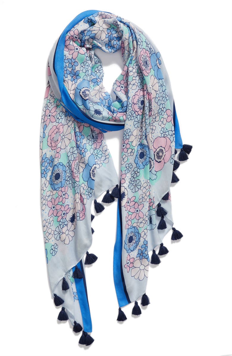 Kate Spade New York cactus flower oblong scarf, Alternate, color,