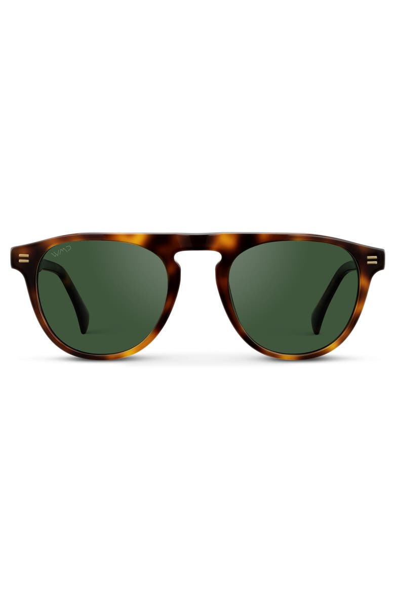 Axel - 51mm Rounded Aviator Polarized Sunglasses, Main, color, Havana Tortoise