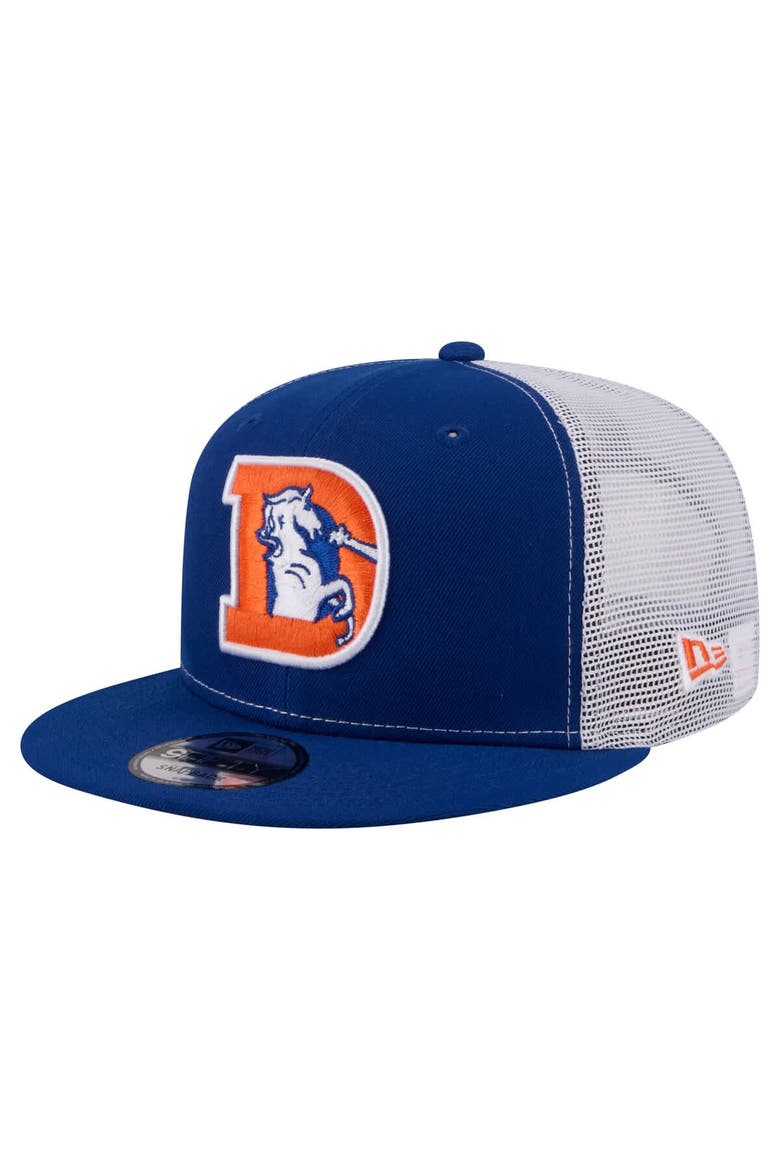 Men's New Era  Royal Denver Broncos Core Team 9FIFTY Trucker Snapback Hat, Main, color, Royal