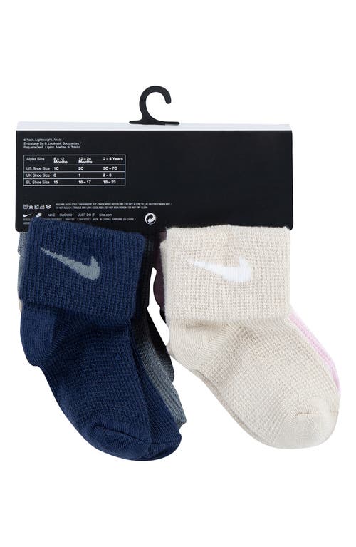 Nike Assorted 6-pack Lightweight Ankle Socks In Blue
