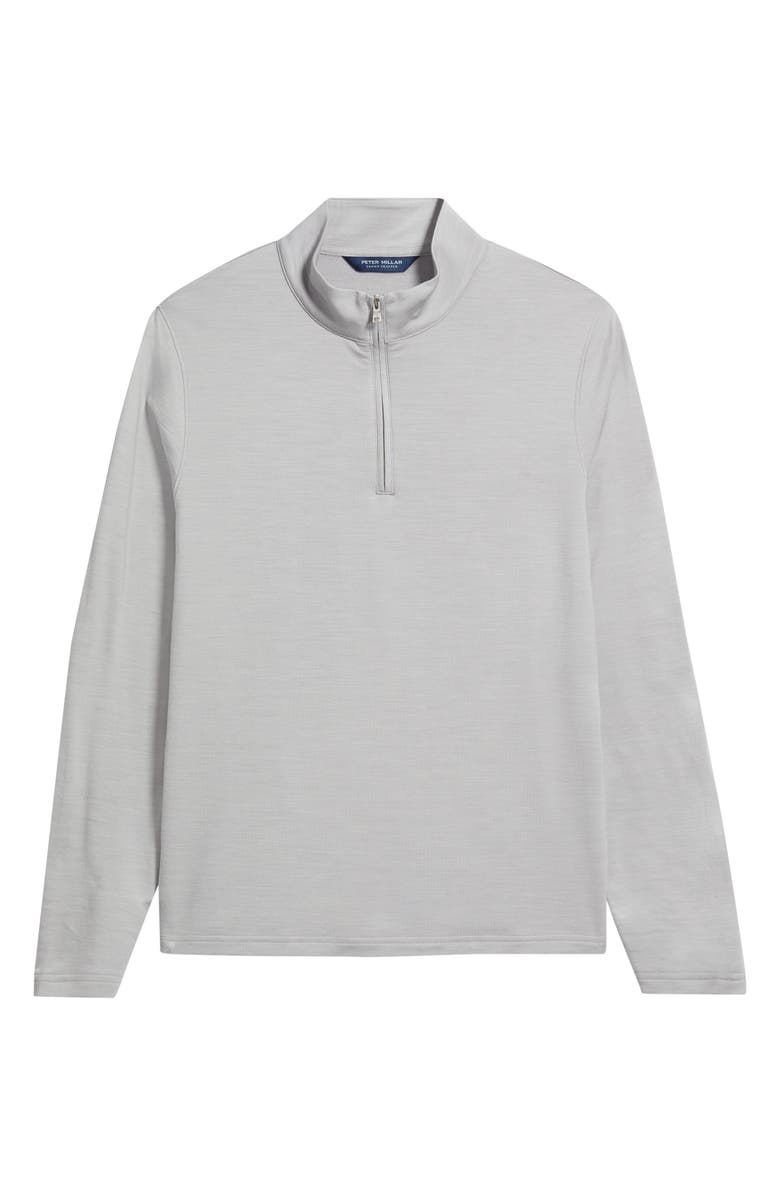 Peter Millar Crown Crafted Excursionist Flex Merino Wool Blend Quarter Zip, Alternate, color, Grey Heather
