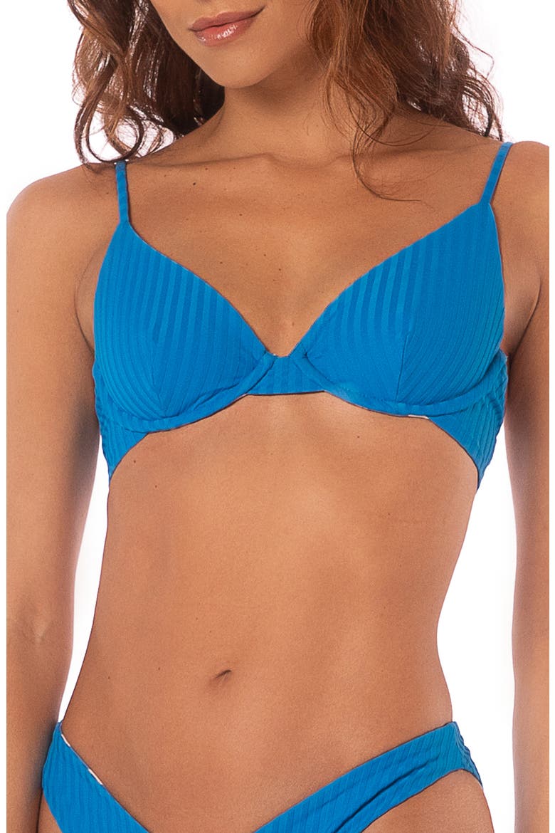 Ocean Blue Dainty Reversible Underwire Bikini Top, Main, color, BLUE