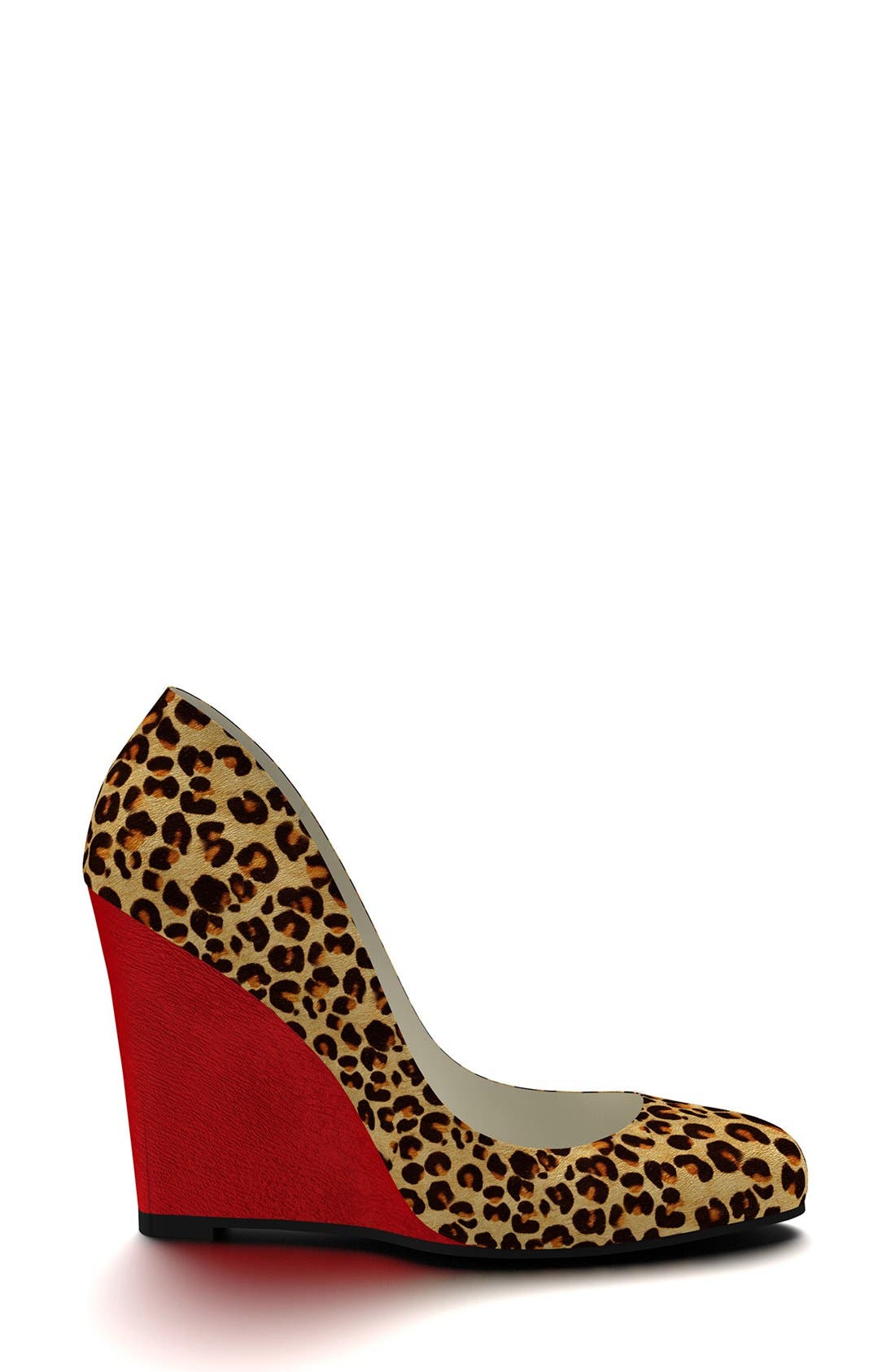 Shoes of Prey Leopard Genuine Calf Hair Wedge Pump, Alternate, color, 