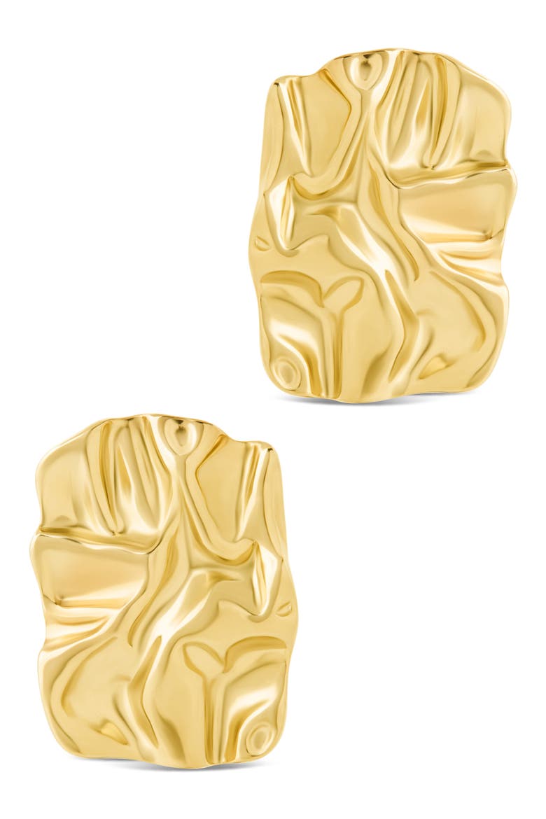 Callan Molten Square Earrings, Alternate, color, GOLD