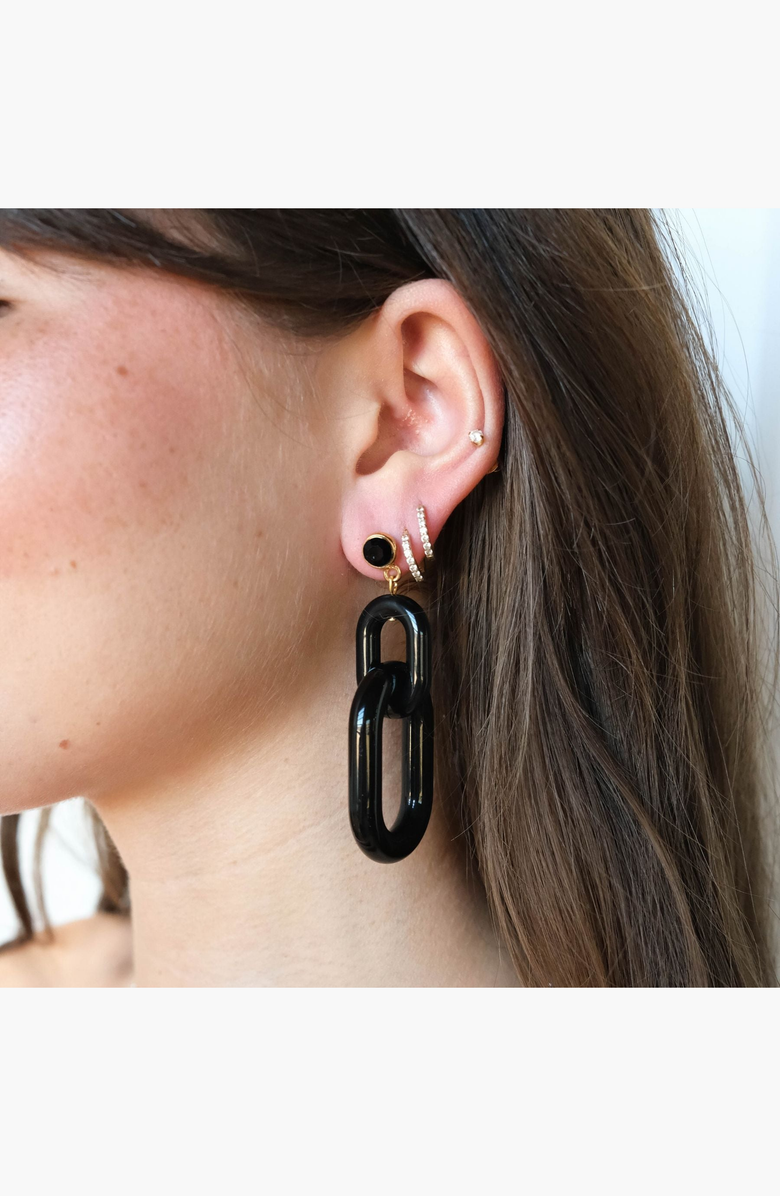 Nickel & Suede Bianca Acrylic Chain Earrings, Alternate, color, NO COLOR
