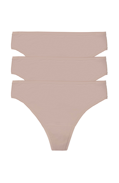 Bliss Bare Cotton Thong 3-Pack