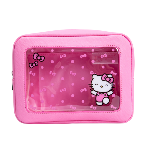 Hello Kitty® Bows Window Cosmetic Pouch - Faux Saffiano