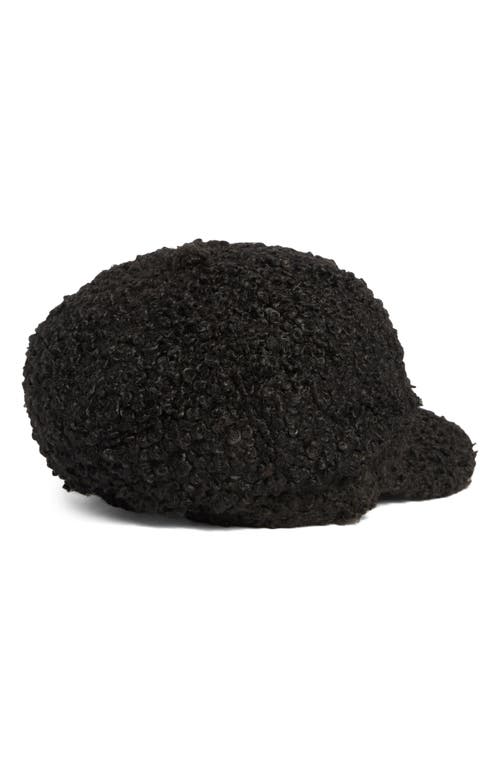 Vince Camuto Bouclé Newsboy Cap In Black