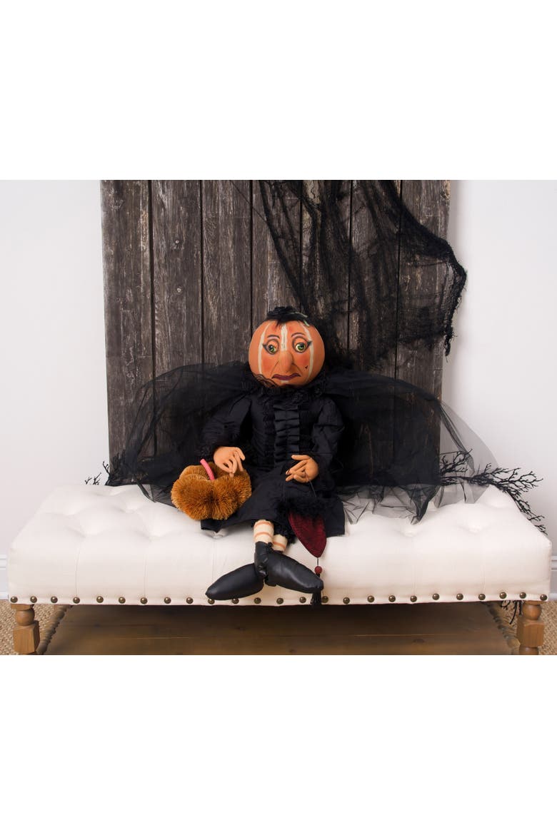 Quintessa Pumpkin Witch Halloween Art Doll Figurine, Alternate, color, Black