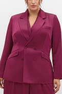 City Chic Rylie Satin Double Breasted Blazer