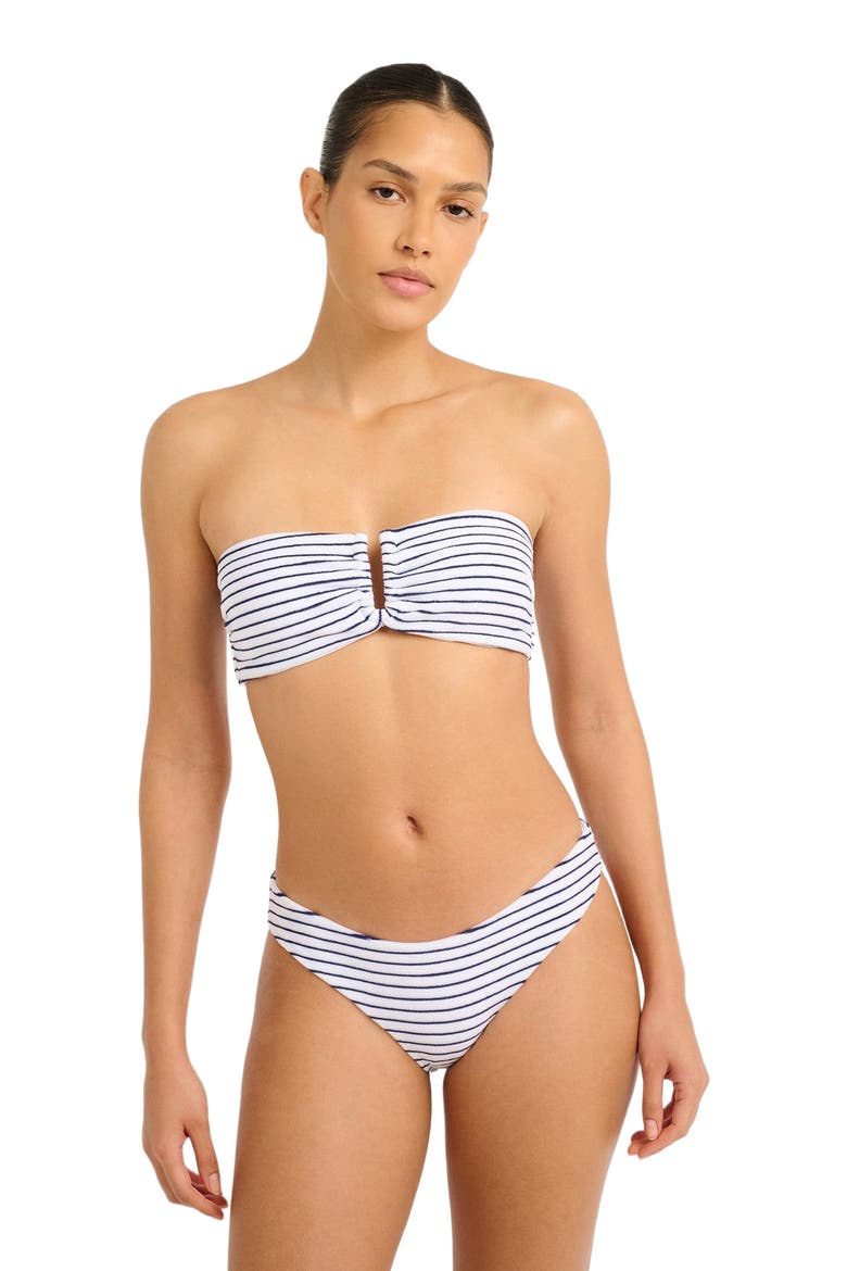 Genevieve Bikini Top, Alternate, color, White/Deep Navy