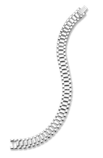 Yield Of Men Rhodium Plated Sterling Silver 11mm Chain Bracelet In Silver