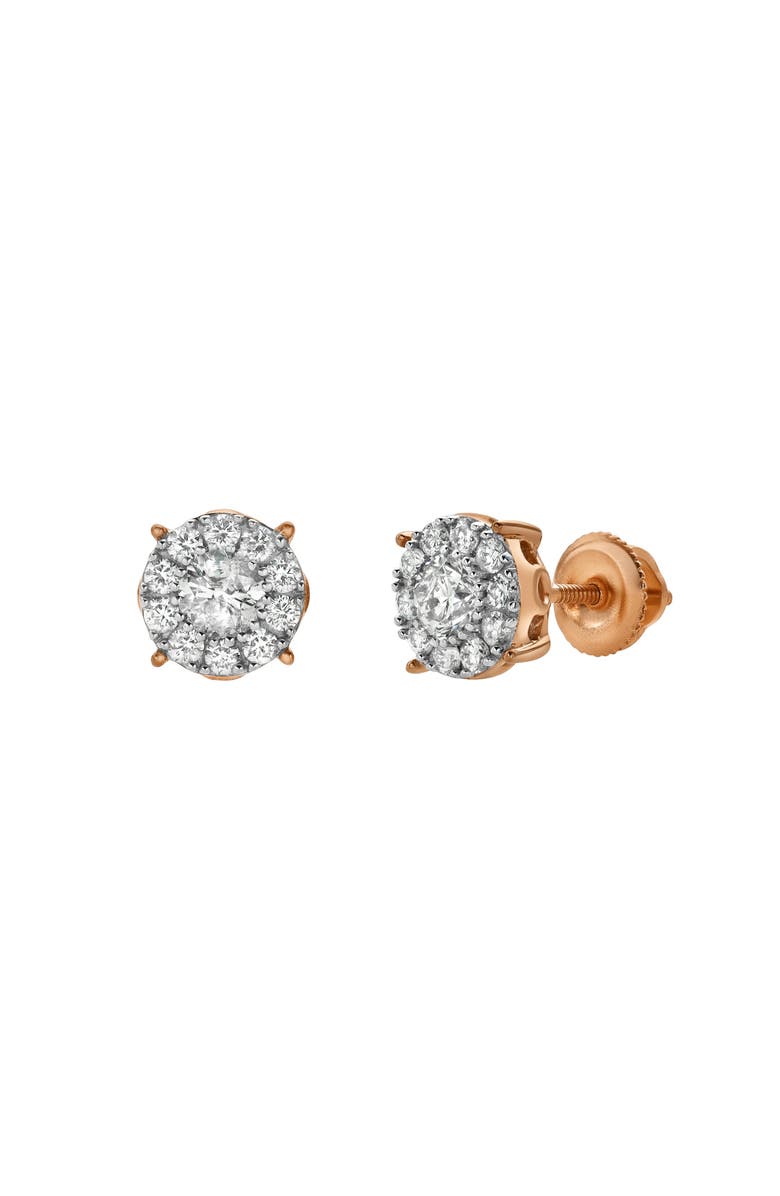 LuvMyJewelry Blazers 14K Gold Diamond Stud Earrings - 0.48ct., Main, color, 14K Rose Gold