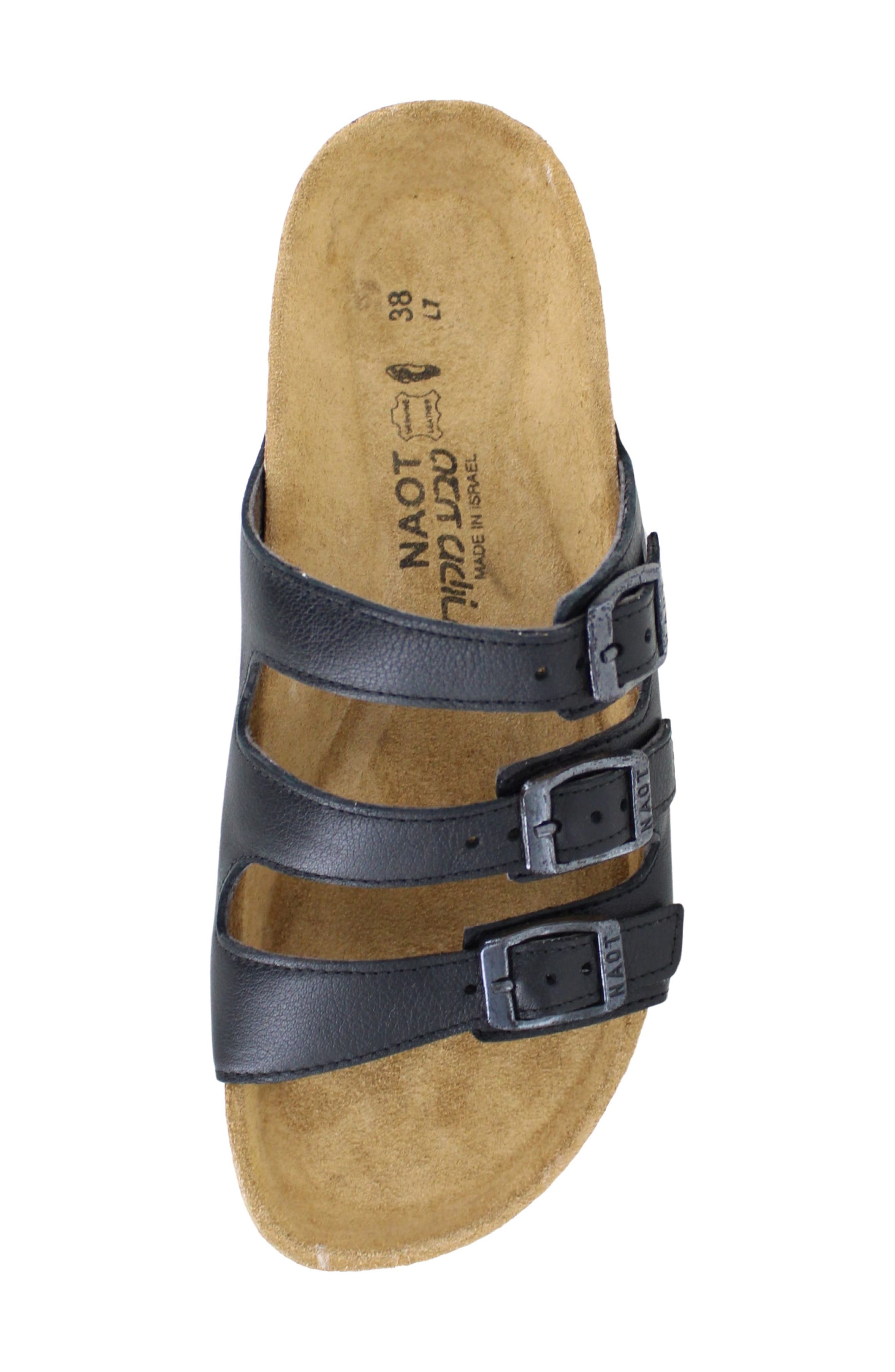 Naot Austin Water Repellent Slide Sandal, Alternate, color, Black Soft Leather