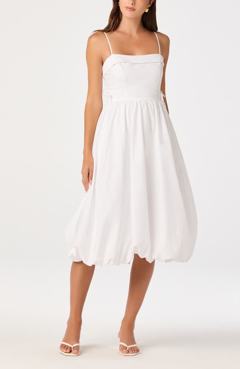 ASTR the Label Dahlia Bubble Hem Cotton Sundress, Main, color, Off White