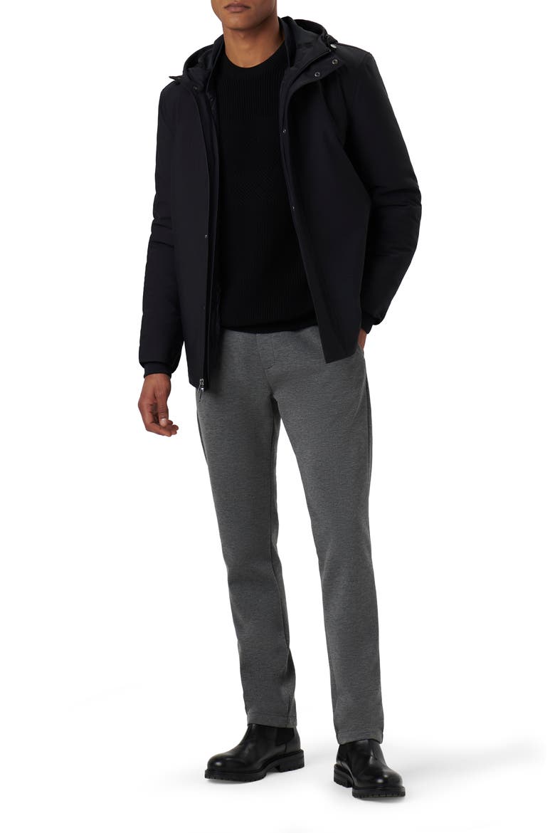 Full Zip Hooded Bomber Jacket, Alternate, color, CAVIAR