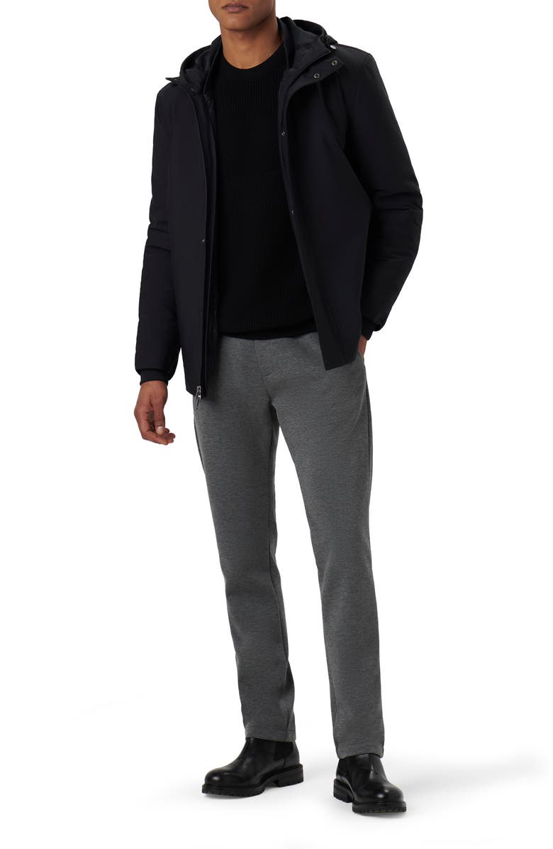 Bugatchi Full Zip Hooded Bomber Jacket, Alternate, color, 