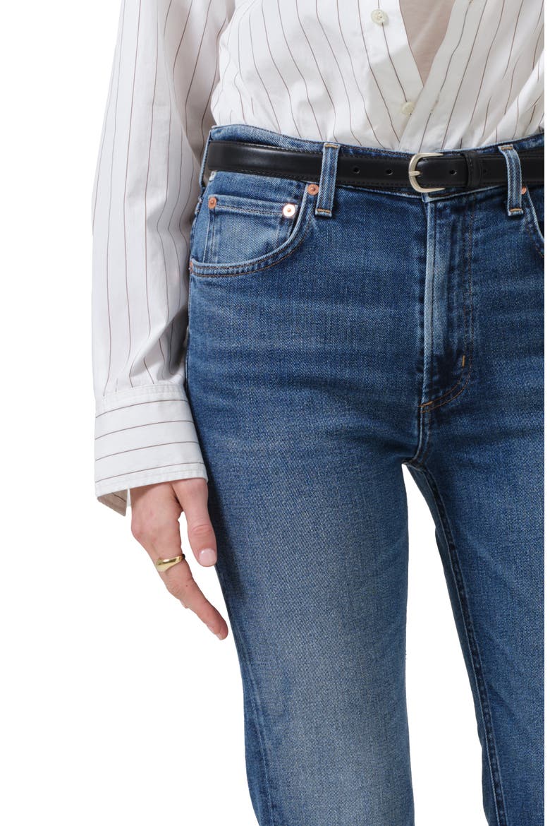 Zurie High Waist Nonstretch Ankle Jeans, Alternate, color, ABALONE