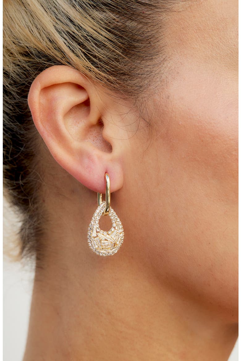Cubic Zirconia Drop Earrings, Alternate, color, YELLOW