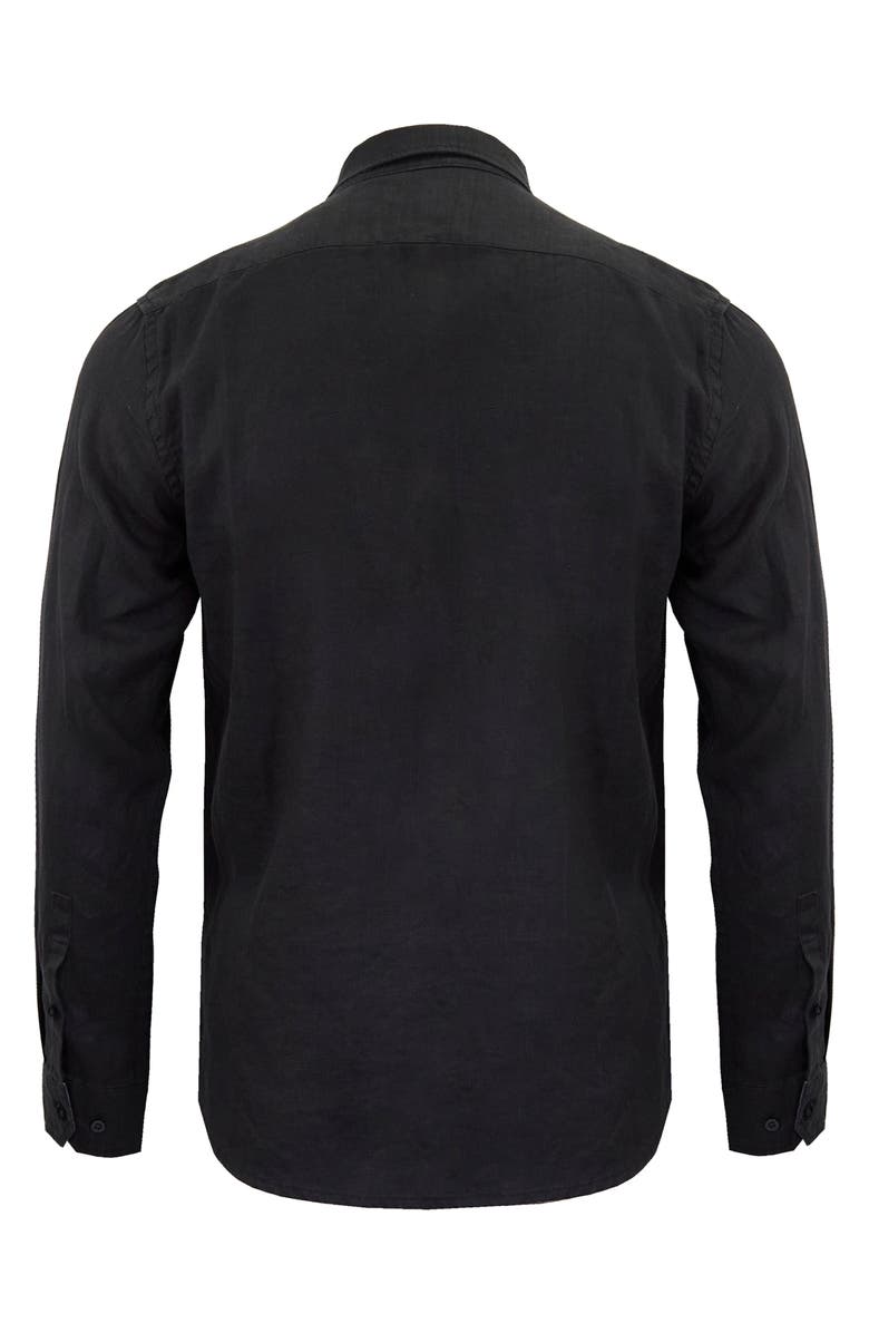 Lords of Harlech Linen Long Sleeve Shirt, Alternate, color, Black