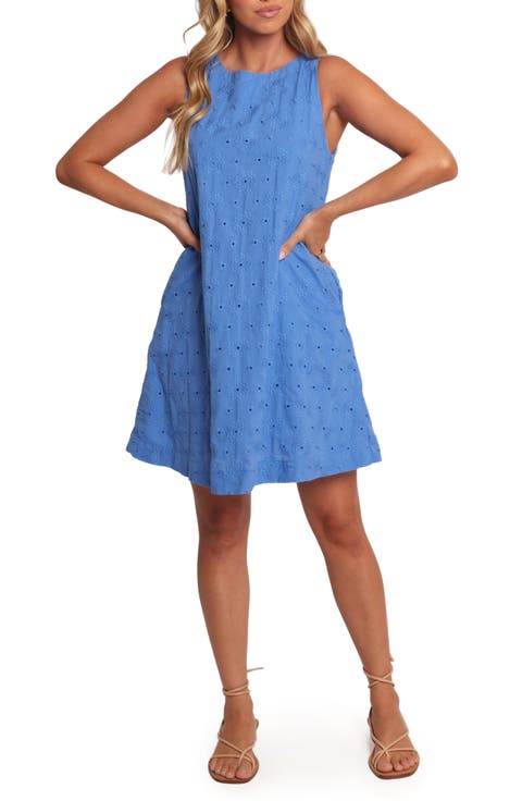 Zita Eyelet Embroidery Sleeveless Shift Dress