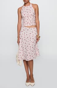 Princess Polly Floral Ruched Halter Crop Top & Skirt Set