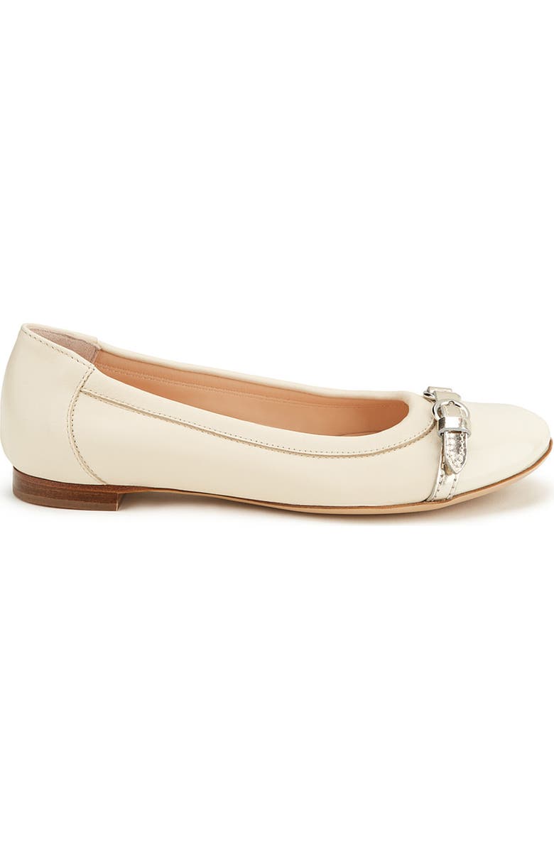 AGL Monika Cap Toe Ballet Flat, Alternate, color, Chalk-Gess-Gold