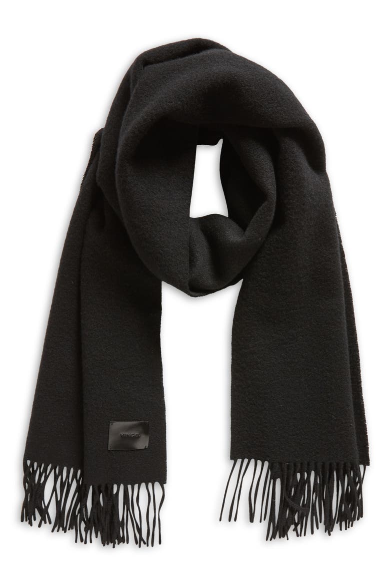 Double Face Cashmere Scarf, Main, color, BLACK