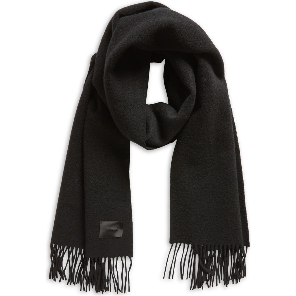 Vince Double Face Cashmere Scarf In Black