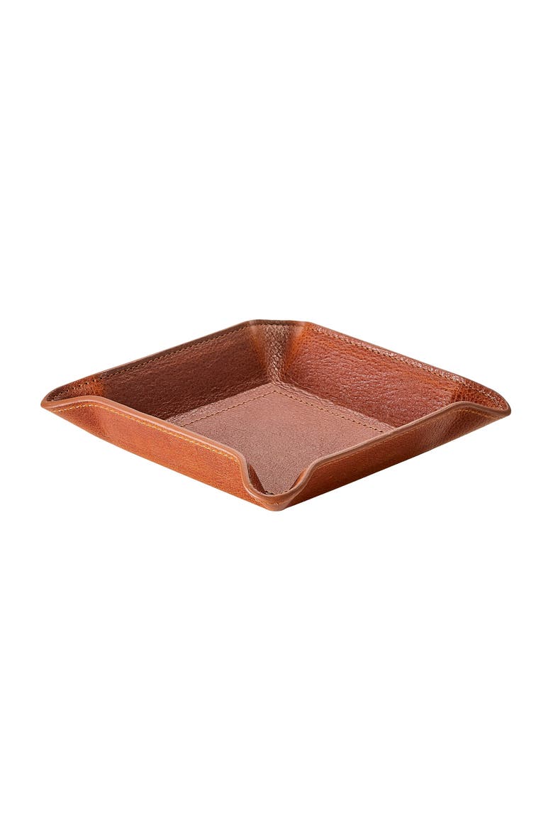 Small Leather Valet Tray, Alternate, color, Cognac