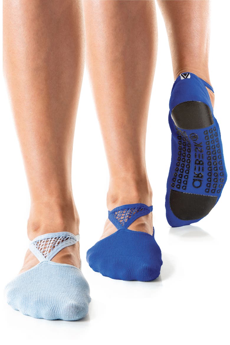 Muse Assorted 2-Pack No-Slip Closed Toe Socks, Main, color, ROYAL BLUE - LIGHT BLUE