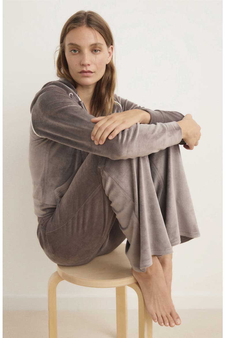 Soft Touch Velour Pajamas Pants, Alternate, color, MEDIUM BROWN