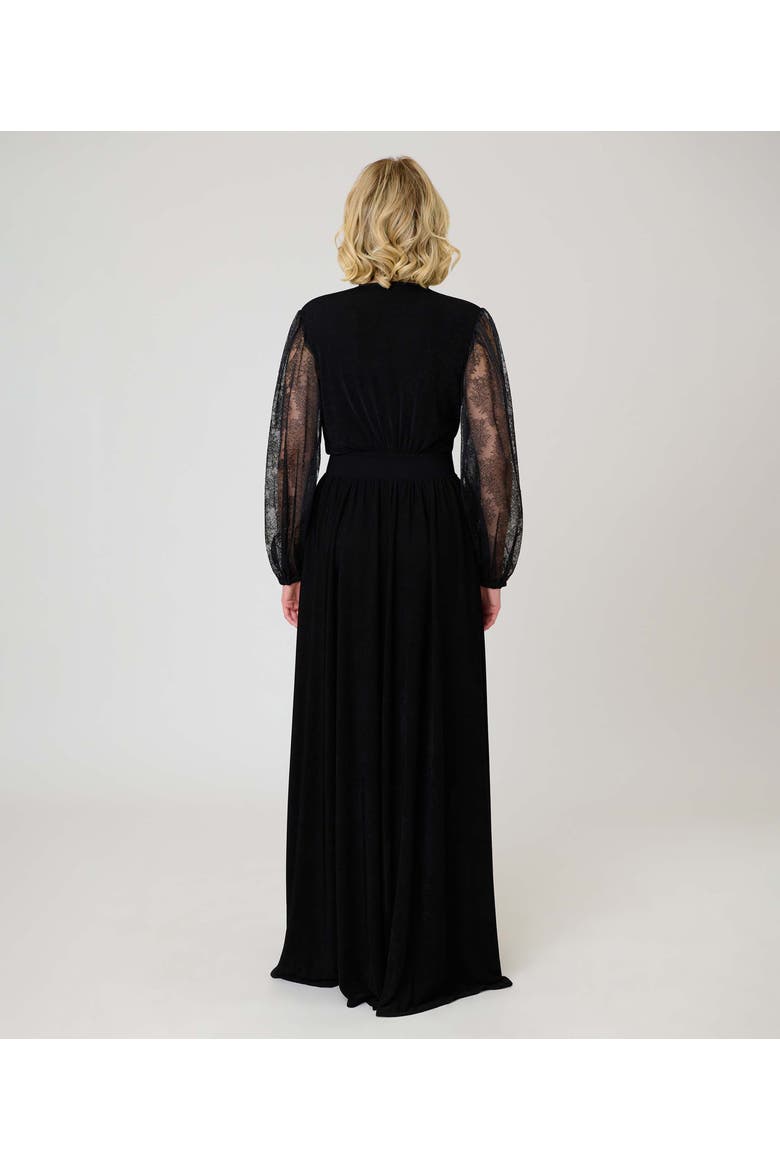 Billow Long Sleeved Hollywood Duster, Alternate, color, Black Solid