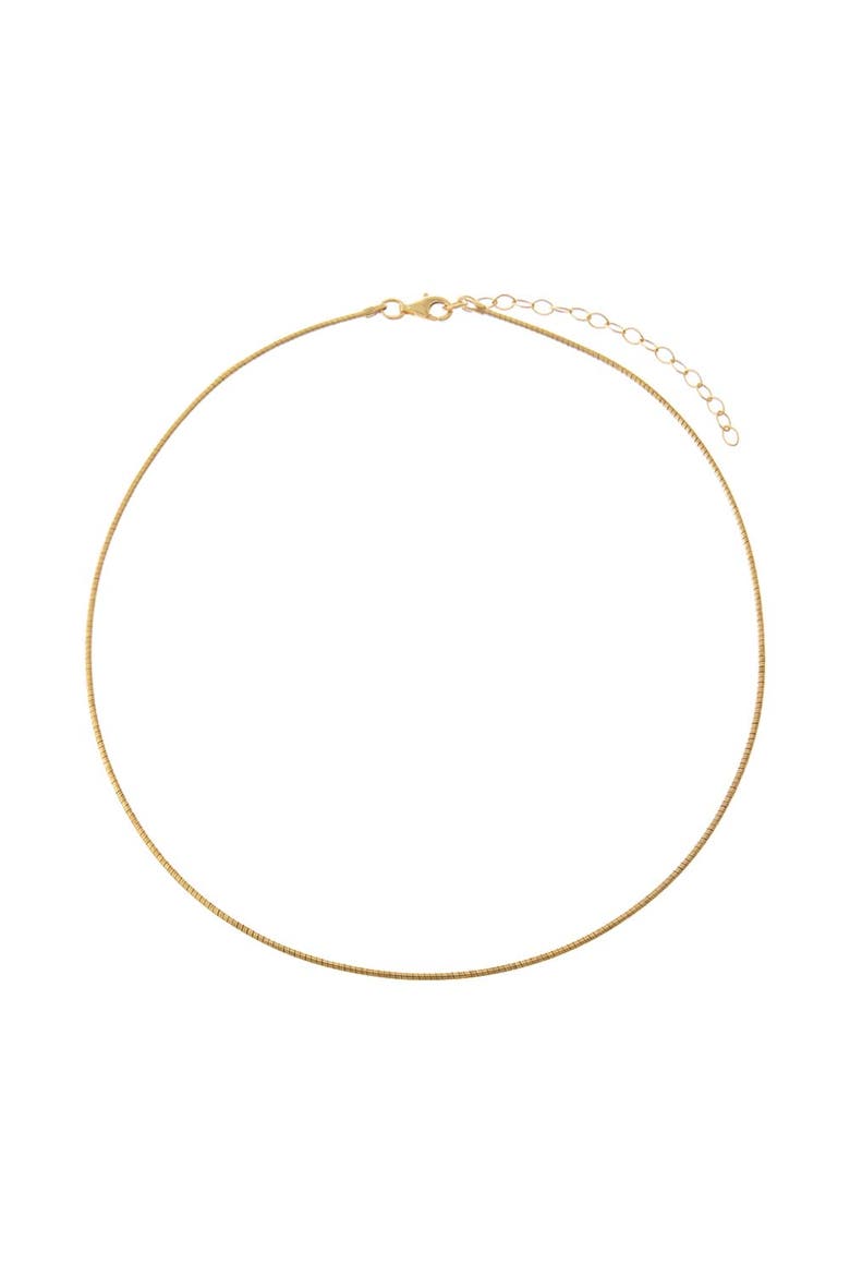 Solid Omega Chain Necklace, Alternate, color, Gold