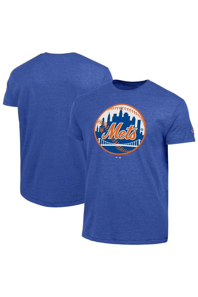 Men's Champion  Royal New York Mets Cooperstown Logo Tri-Blend T-Shirt, Main, color, Royal