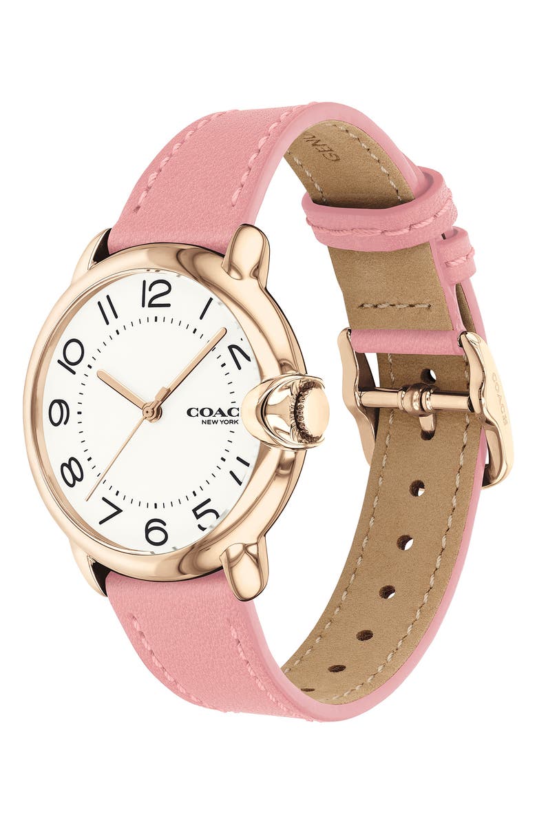 COACH Arden Leather Strap Watch, 36mm, Alternate, color, 
