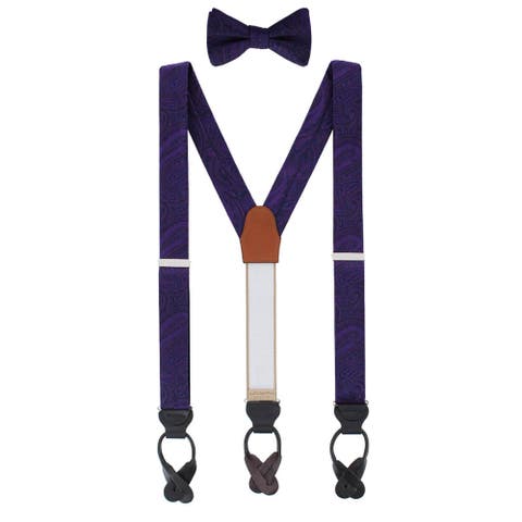 Sobee Paisley Silk Brace and Bow Tie Set