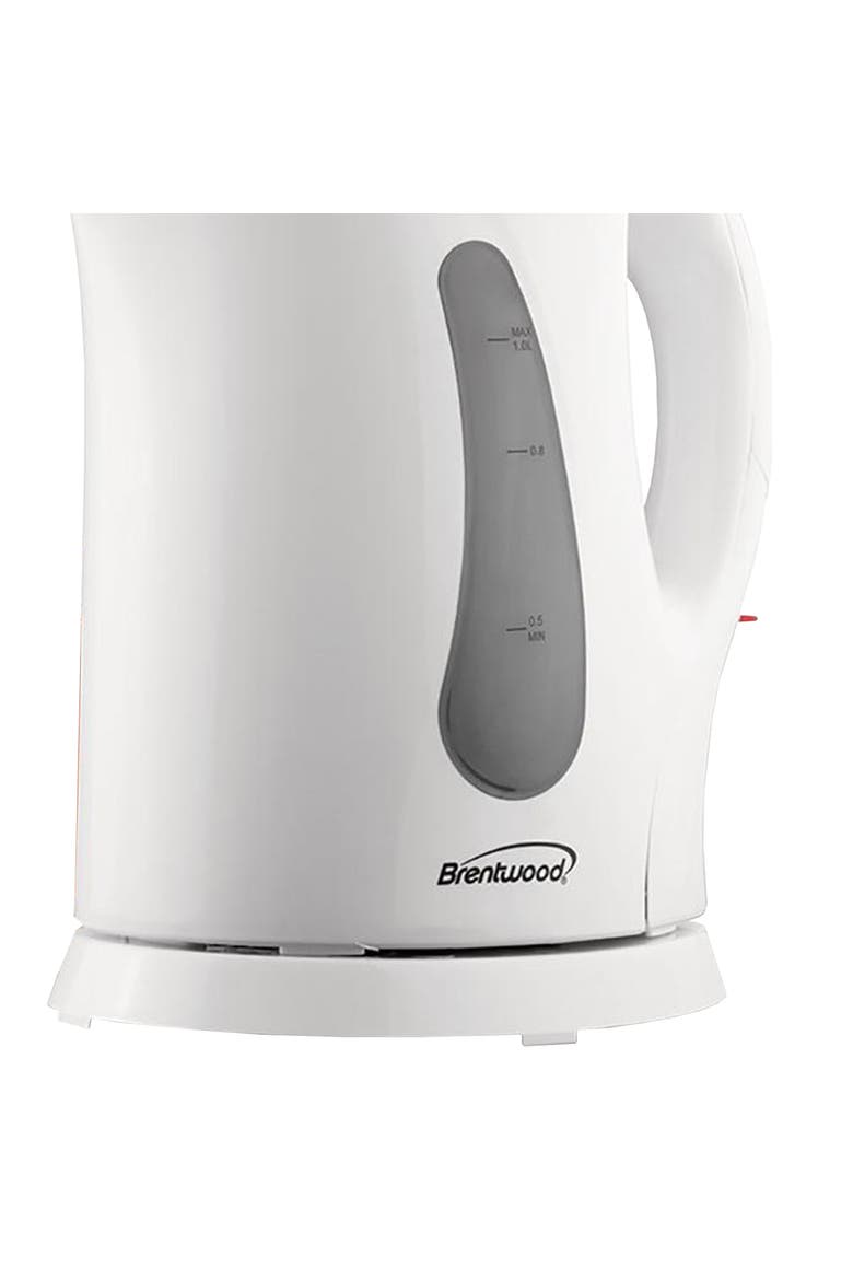 1.0 Liter Cordless Plastic Tea Kettle, Alternate, color, White