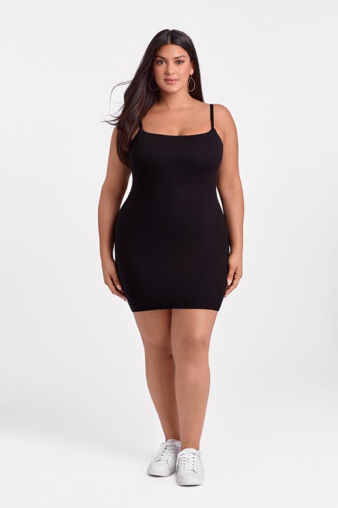 Sculpting Shapewear Rib Scoop Neck Cami Mini Dress